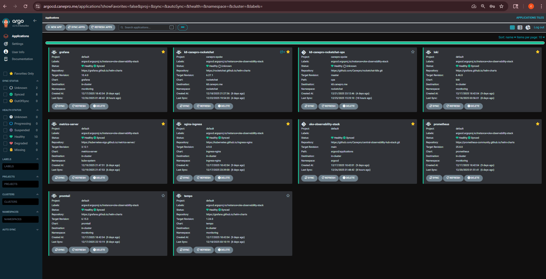 Hybrid Cloud GitOps Control Plane (Terraform + ArgoCD) recorded interface