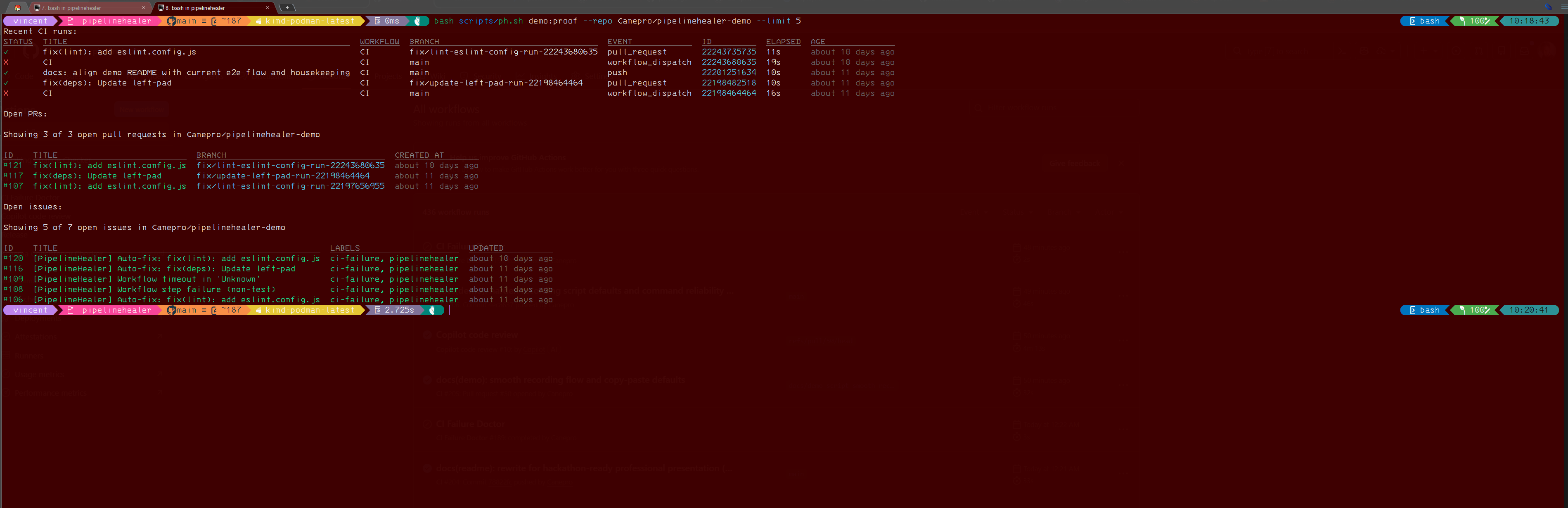 Demo proof terminal output (static)